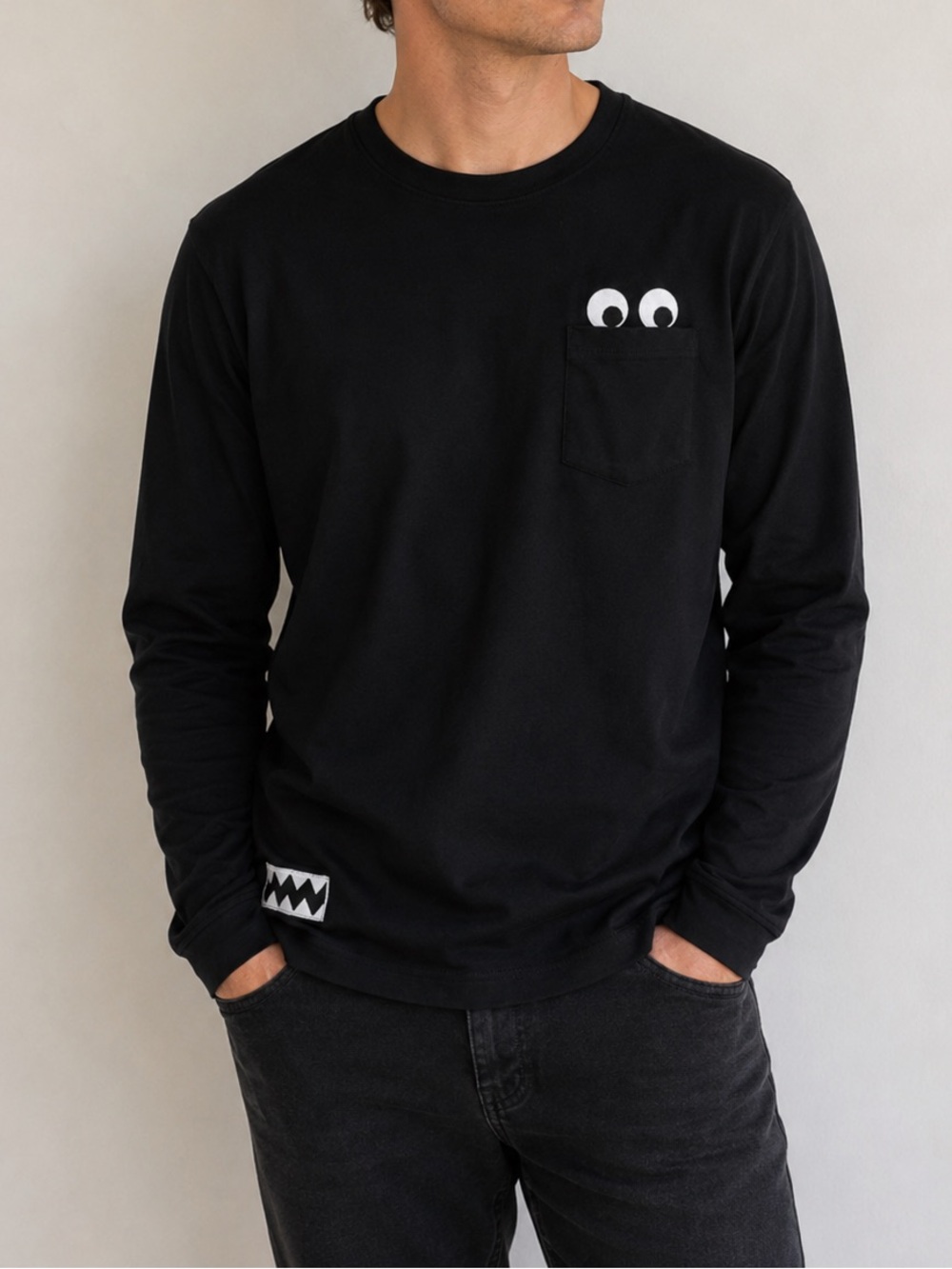 Guess x J Balvin Black Embroidered Long Sleeve Medium